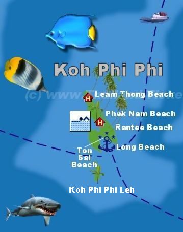 koh-phi-phi-map - Reiseblog Flashpacking4Life: Thailand, Philippinen u