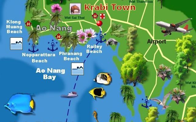 krabi-map - Reiseblog Flashpacking4Life: Thailand, Philippinen u