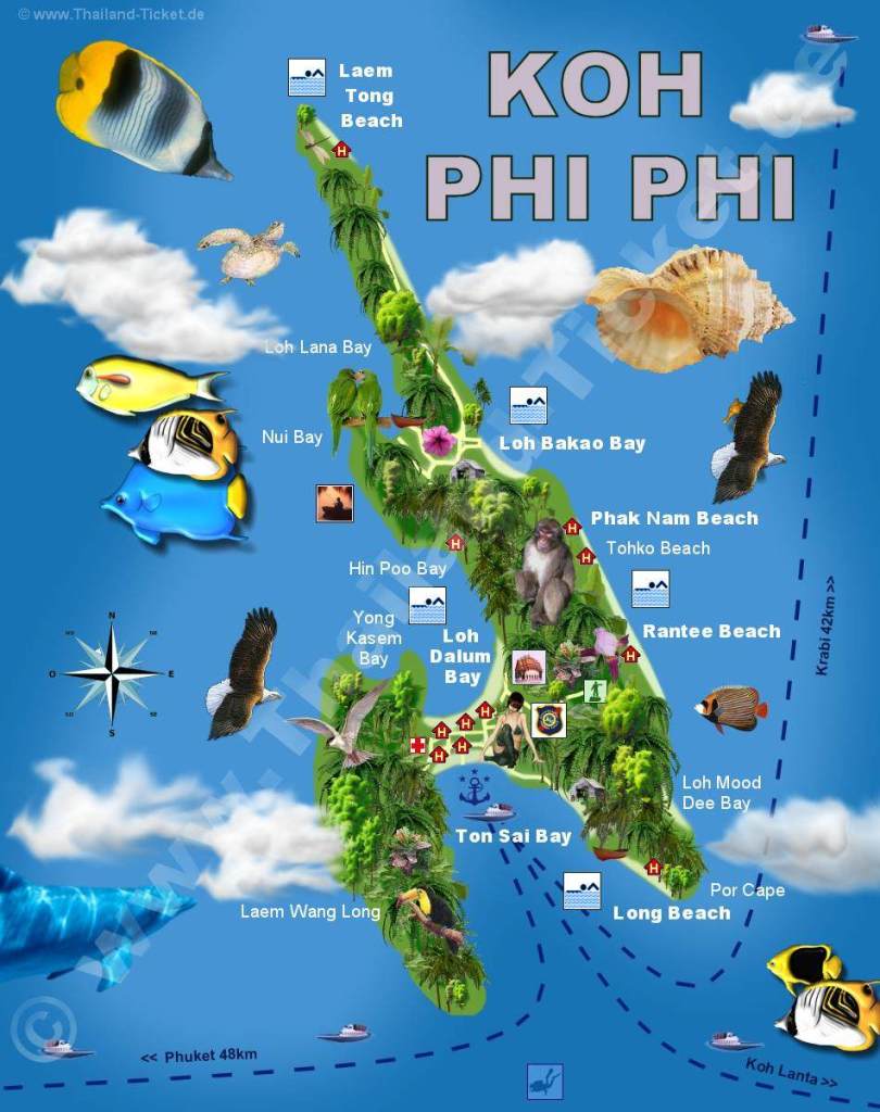 Koh Phi Phi Map Nachleben Koh Phi Phi