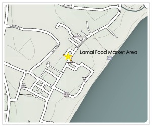 Lamai Beach Night Food Market Map