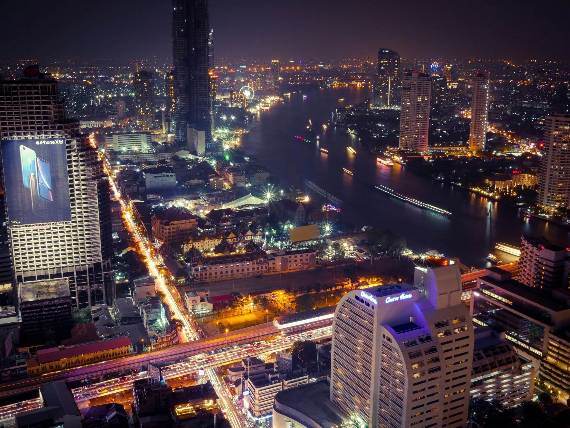 Bangkok Riverside mit Blick auf Asiatique